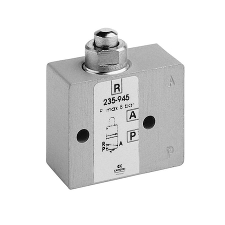 Camozzi Series 2 Valve, 3/2-Way Nc, Cartridge #5/32" OD, , Plunger, Spring Return 234-945